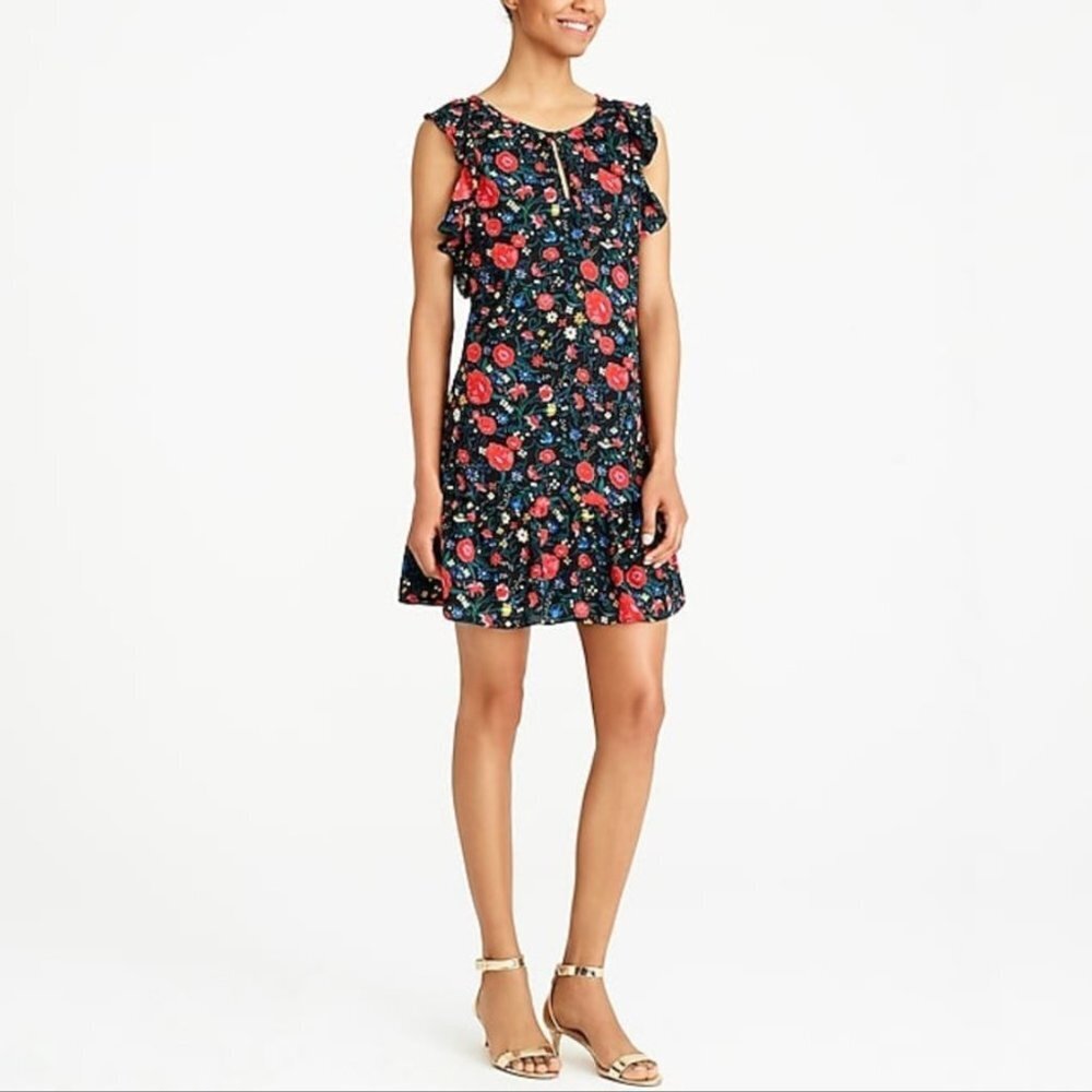 2/$20 J Crew Floral Flutter Dress Small
